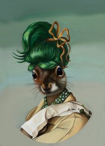 Sophisticated Squirrel Greeting Cards Green by carollyneyardley, $20_00.jpeg