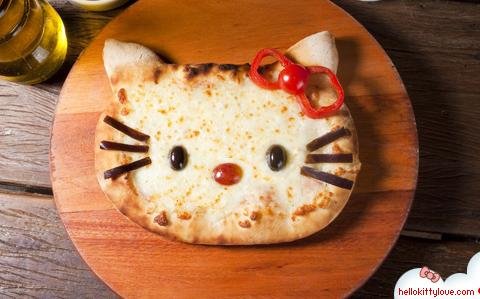 Hello kitty shaped pizza design food art kids children.jpg