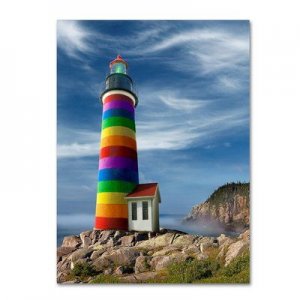 'Rainbow Lighthouse North' Photographic Print on Wrapped Canvas.jpeg