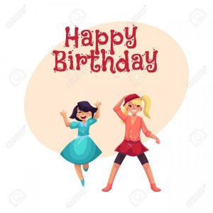 82342365_happy_birthday_vector_greeting_card_poster_banner_design_with_two_girls_dancing_at_pa...jpg