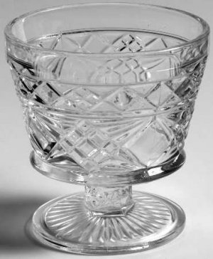 Vintage Big Top Peanut Butter Sherbet Glass, Vintage 50's Diamond Design Footed Glasses.jpeg