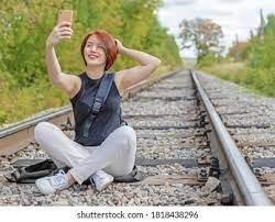 Woman Railroad Tracks Stock Photos, Images & Photography | Shutterstock