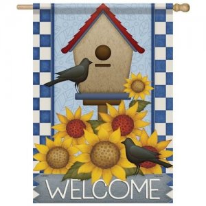 Sunflower Birdhouse Flag, Large.jpeg