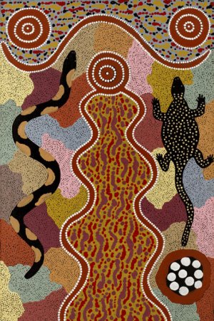 Goanna-Snake-and-Possum-Dreamings-in-Mt.-Singleton-CountryMichael-Nelson-Jagamarra-Australian-...jpg