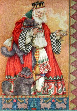 Yvonne Gilbert  (Father Christmas with cats).jpg