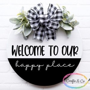 SVG Welcome to Our Happy Place Door Hanger Round Framed _ Etsy.jpeg