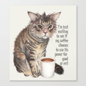 Coffee Cat Canvas Print by WendyBerry.jpeg
