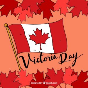 Free Vector _ Leaf background and flag of canada for victoria day.jpeg