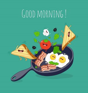 Breakfast Poster Fried Eggs With Bacon by Serbinka.jpeg