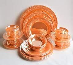 peach lustre laurel fire king Hocking dinnerware.jpg