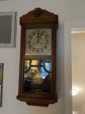 Hamberg- America wall clock made in Germany around 1885.jpg