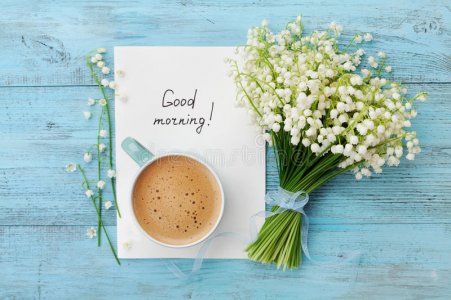 coffee-mug-bouquet-flowers-lily-valley-notes-good-morning-turquoise-rustic-table-above-beautif...jpg