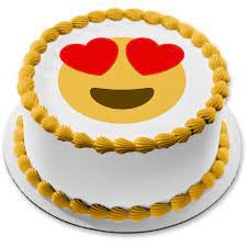 Love Emoji Hearts Edible Cake Topper Image ABPID07608 – A Birthday Place
