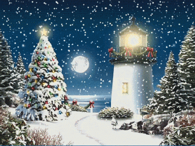 lighthouse in snow .gif