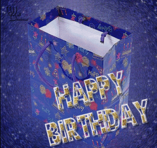 HBD Male Glitter Gift.gif