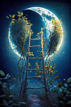 image-ladder-leading-up-full-moon-with-leaves-flowers-it-generative-ai_97167-4395.jpg