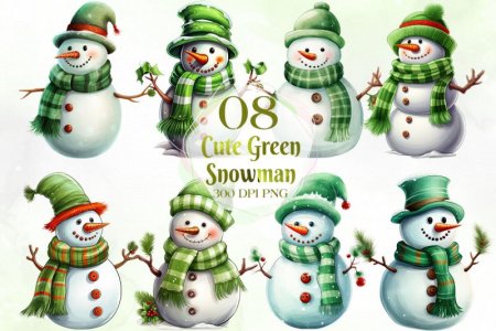 Green-Snowman-Sublimation-Clipart-Bundle-Graphics-81760573-1.jpg