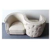 S Shape Creative Indoor Linen Two Seater Partition Leisure Couch Reception  Room Sofa
