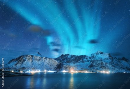 Blue Northern Lights & Lake.jpg