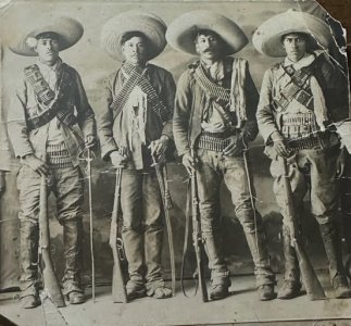 Unedited image. Villager soldiers. On the far right, who died in action during the Revolution,...jpg