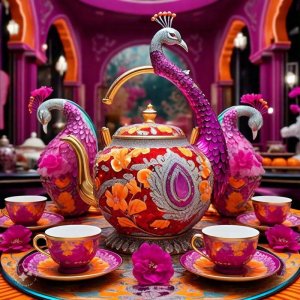 teapot set pink peacock.jpg