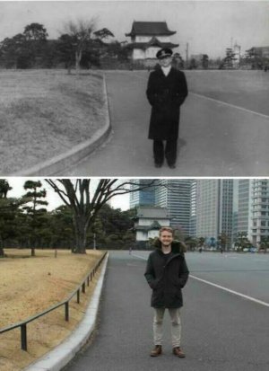 Man Recreates Photo His Grandfather Took In Tokyo Standing In The Same Spot 73 Years Later.jpg