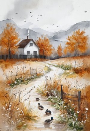 Tranquil-Autumn-Landscape-With-Ducks-and-White-House.jpg