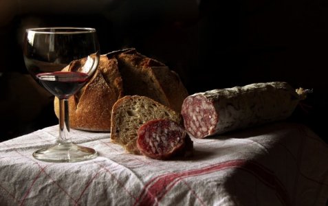 brown meat bread wine.jpg