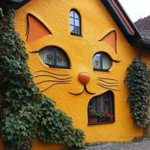 yellow cat face house.jpg