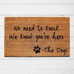 No Need to Knock Dog Doormat _ Funny Dog Lover Gift _ Welcome Mat _ Goldendoodle Doormat _ Co...jpeg