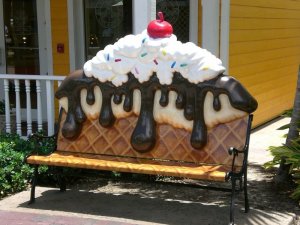 Sundae Bench, Ben & Jerry's in Paradise Island, Bahamas.jpeg
