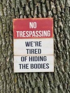 Funny No Trespassing Sign _ Funny Sign _ Wooden Sign _ Warning Sign _ Rustic Sign _ Humorous ...jpeg