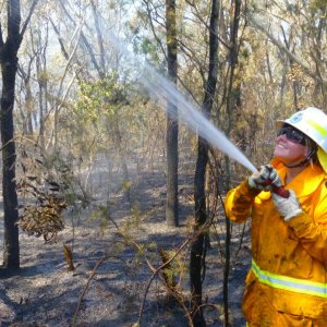 Granddaughter fighting fires in the rural fire brigade..