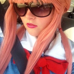 More Cosplay. This is Amanda as Yuko. My son (her Dad) made the pattern, and I did all the sewing on this one.
