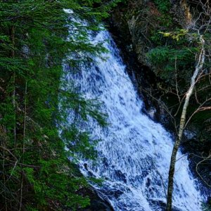 Moss Glen Falls in Stowe, Vermont.  Processed in Aurora HDR with four layers.