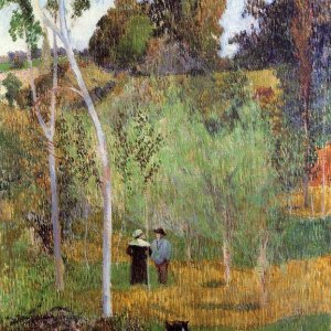 a a gaugin (paul) shepherd and shepherdess in a meadow year Q august 3