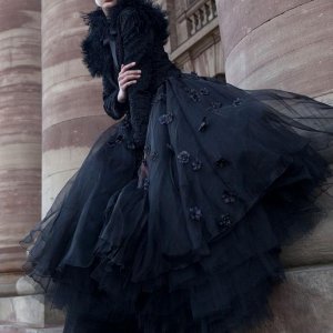 a a a a black tulle dress