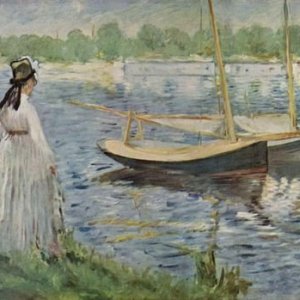 a a a a a art edouard manet siene   ufer bei argenteuil 1874 oil c