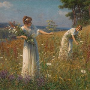 0 0 cueillant des fleurs leopold franz kowalski 1856 1931 oil on c