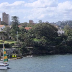 Sydney Harbour Admiralty House and Kirribili House, which is the Sydney residence of the Prime Minister but he chooses not to live there. It is the ho