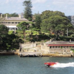 Sydney Harbour Admiralty House, the Sydney residence of the Governor General. The Queen stays here when she visits Sydney.