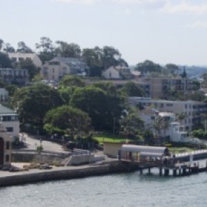 Balmain, Darling St Wharf. Once a working class suburb, Balmain is now a very expensive place to live, even in a small workman's cottage. Very trendy.