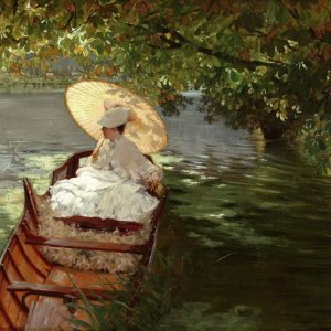 0 0 a a b giuseppe de nittis woman in a canoe 1876