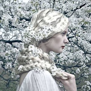 0 0 a a  blonde braid with flowers NA20