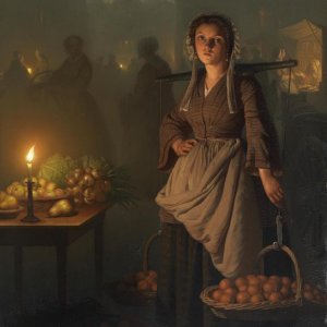 0 0 a a b b art petrus van schendel 1869 marketplace by candlelight