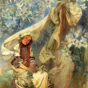 0 0 a a alphonse much madonna of the lilies 1905 oil c