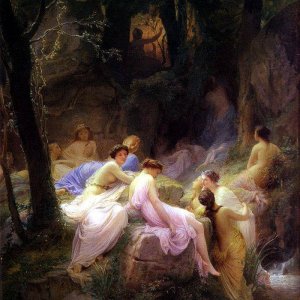0 0 0 0 a a b b charles francois jalabert nymphs listening to the songs of orpheus 1853 oil c