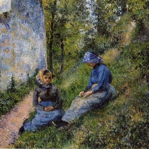 0 0 0 0 a a b b camille pissarro peasants sewing