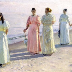0 0 0 0 a a Astroll on the beach michael ancher 1896