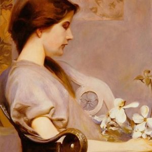 0 0 0 0 a a Albert herter young woman with dogwood 1891